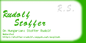 rudolf stoffer business card